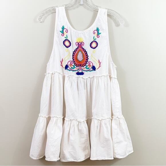 InLuv Tops - InLov Floral Embroidered Cream/Pink Swing Tank